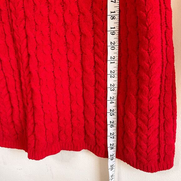 J. Jill Red Cable Knit Sweater Size XS - Picture 6 of 7